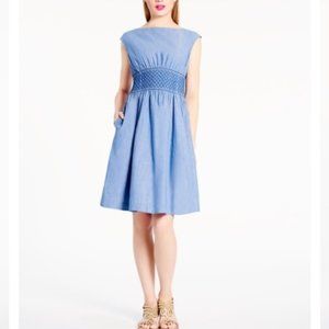 KATE SPADE Blaire Chambray smocked Dress Sz 6